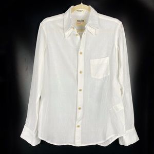 Yohji Yamamoto Regulation White Button Front Shirt Embroidered, Double Collar